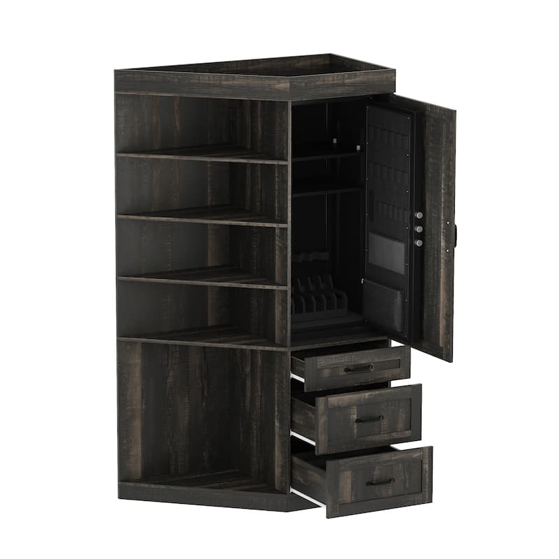 Large Gun Safe with Digital Lock Tall Storage Cabinet with Shelves, Multi-Option Secure Locker and Cupboard