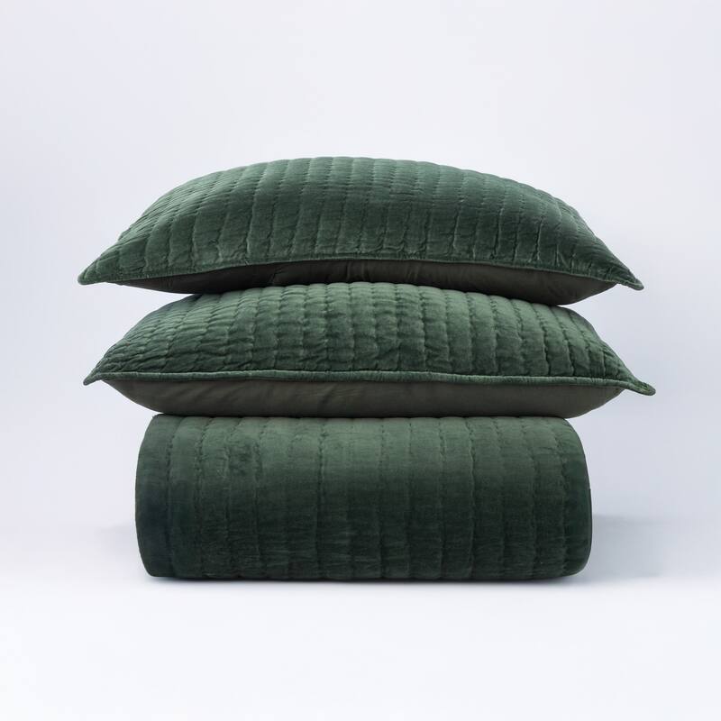 Ethan, Cotton/Velvet, Kale, Quilt or Sham
