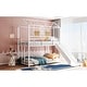 preview thumbnail 15 of 26, Roomfitters Twin Over Twin Metal Bunk Bed, House Bed Frame with Slide, Modern Space-Saving Design for Bedroom