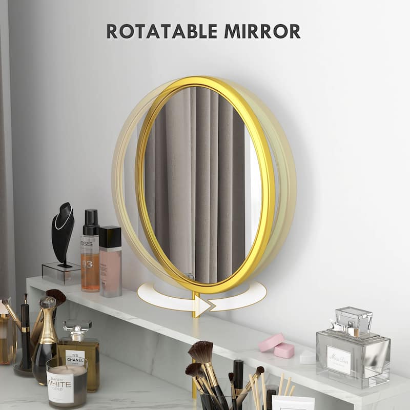 Modern Dressing Table Makeup Table with Mirror Open Storage Top