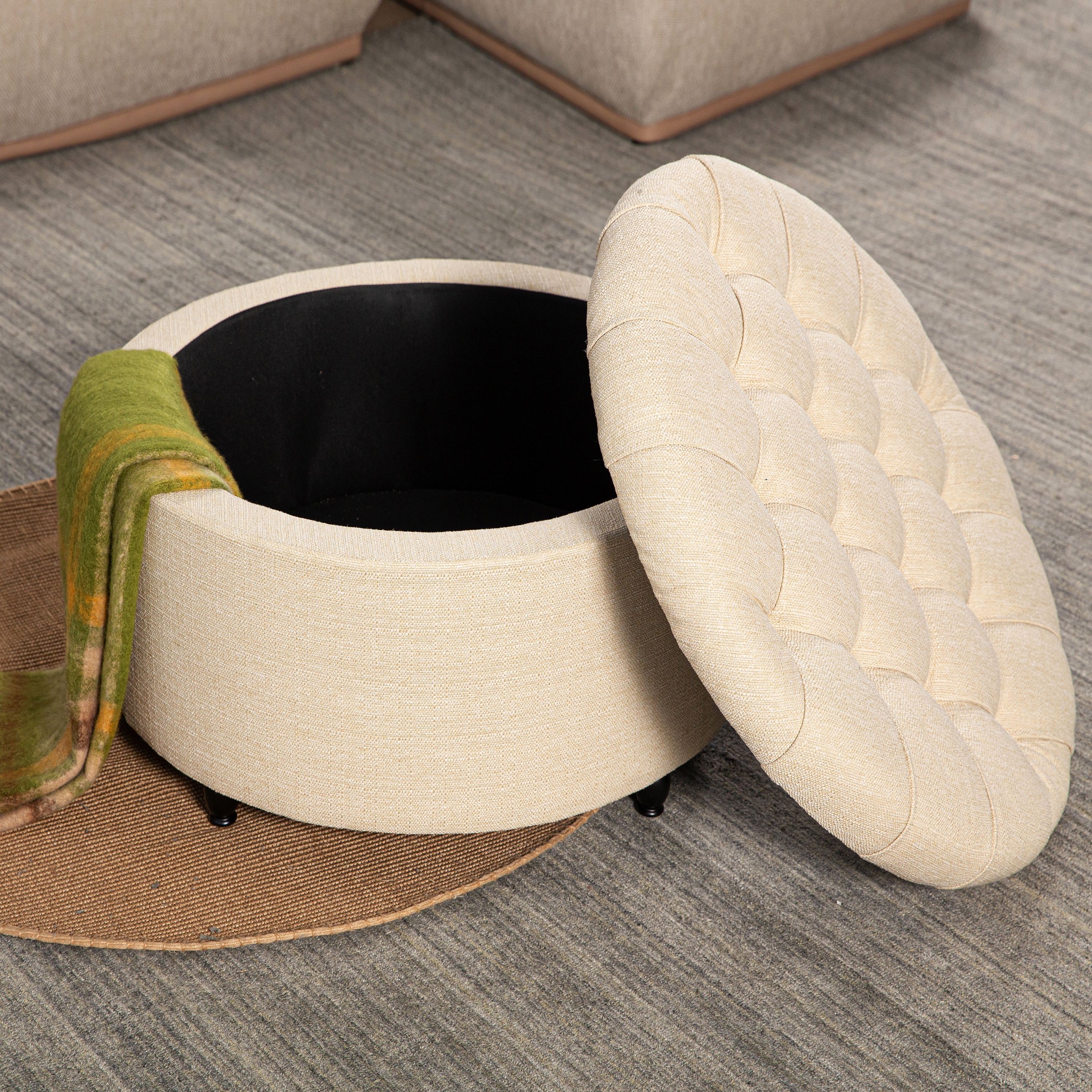 Extra large round storage ottoman discount