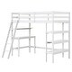 preview thumbnail 20 of 18, Gymax Twin Size Solid Wood Loft Bed w/ Desk & Bookshelves Ladder &