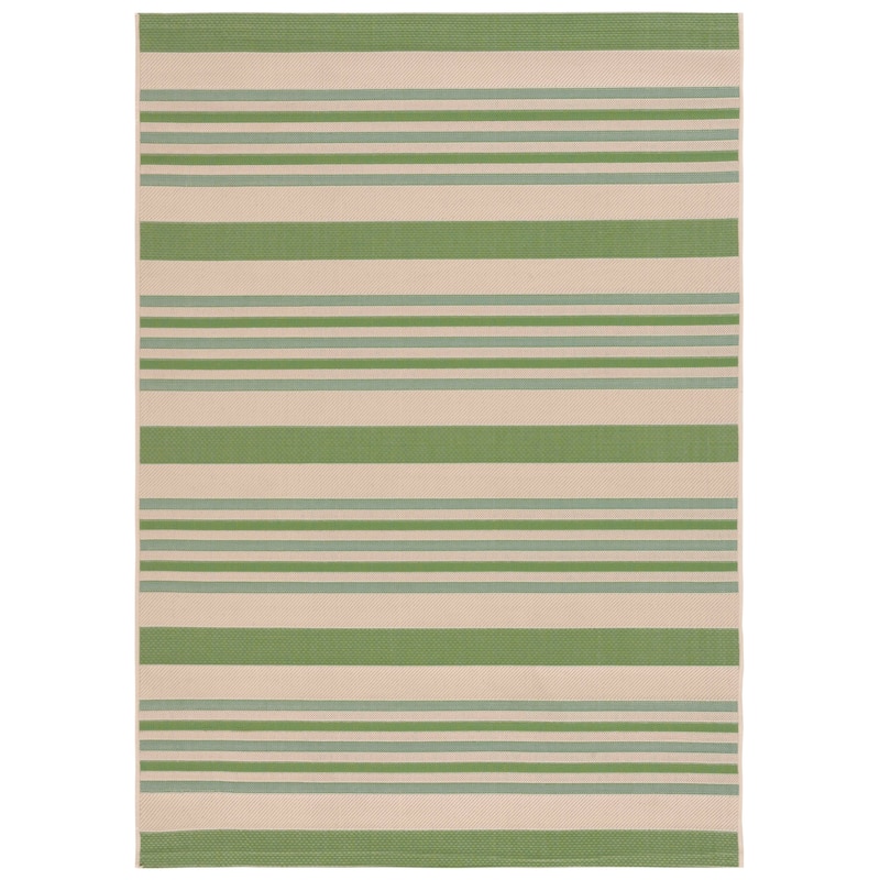SAFAVIEH Courtyard Yulka Indoor/ Outdoor Waterproof Patio Backyard Rug - 6'7" x 9'6" - Beige/Green