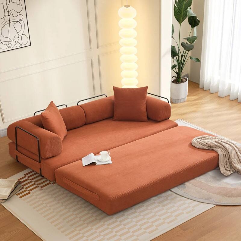 Folding Convertible Sleeper Sofa Bed with Modular Design Perfect for Living Room and Guest Space