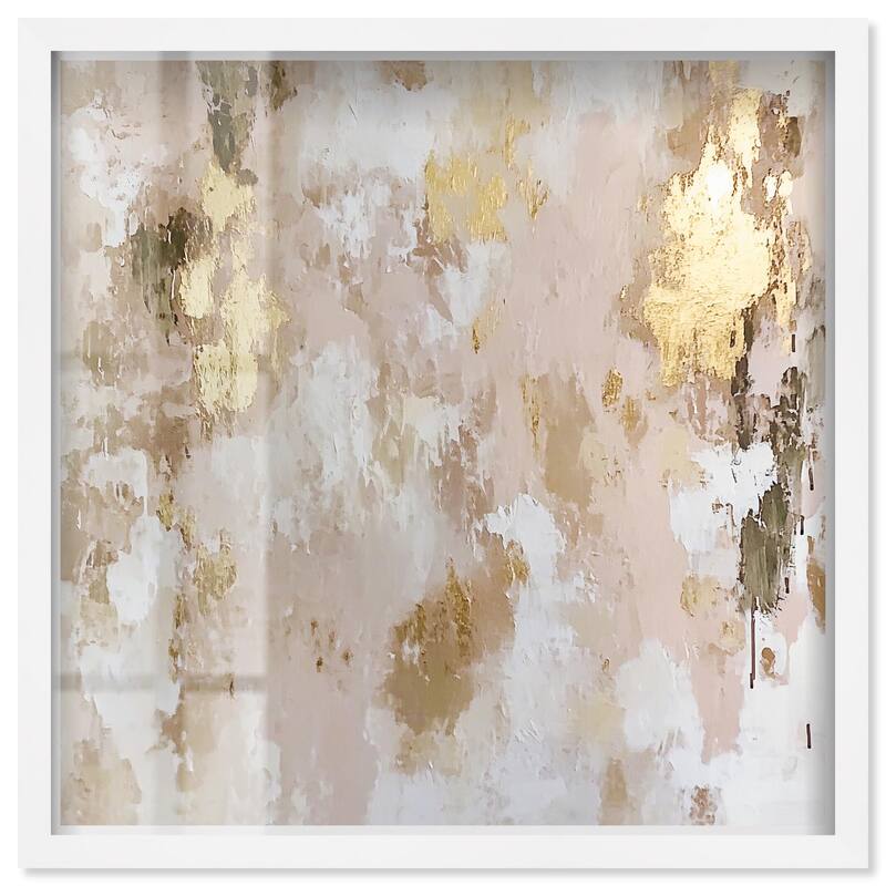 Golden Glimmer Gesture I Shadowbox by Art Remedy - White - 30" x 30"