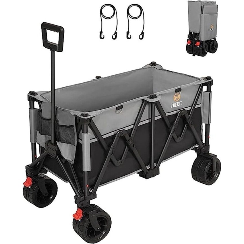 Collapsible Folding Wagon, Outdoor Utility Wagon, Garden Cart, Heavy Duty  for 440LBS, Big Wheel for Sand, All-Terrain Wheels On Sale Bed Bath   Beyond 37925439