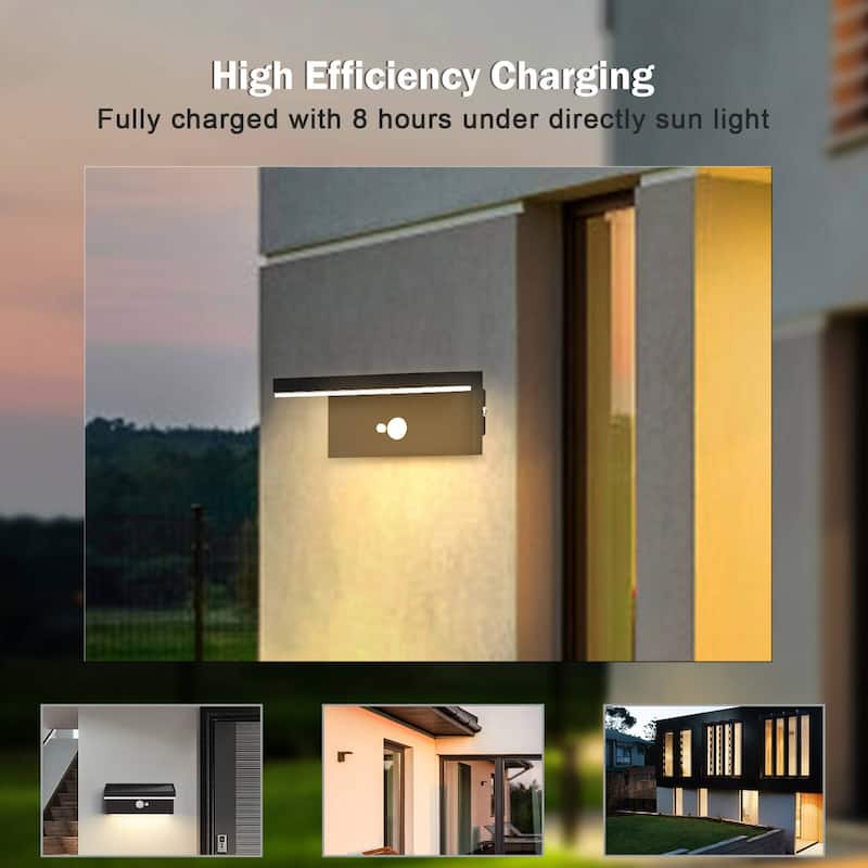 2-Pack Solar Outdoor Wall Light Dusk to Dawn LED Lantern IP54 17329 - 17329-2B