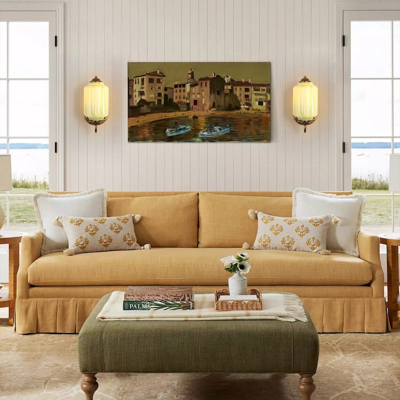 1-Light Vintage Aged Antique Brass Finish Lantern Shaped Wall Light with Milk/Green Glass for Bedroom, Hallways