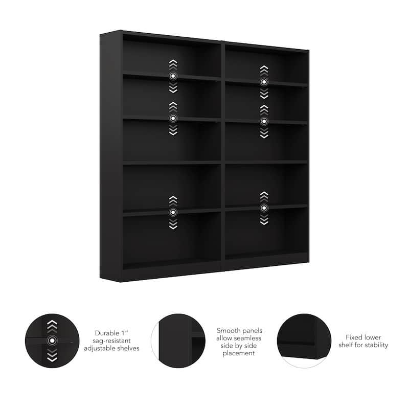 Universal Tall 5 Shelf Bookcase Storage - Set of 2 by Bush Furniture