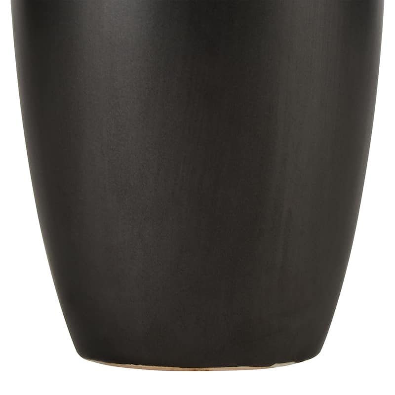 Elk Home Faye Black Finish Earthenware 4 Inch Wide Vase