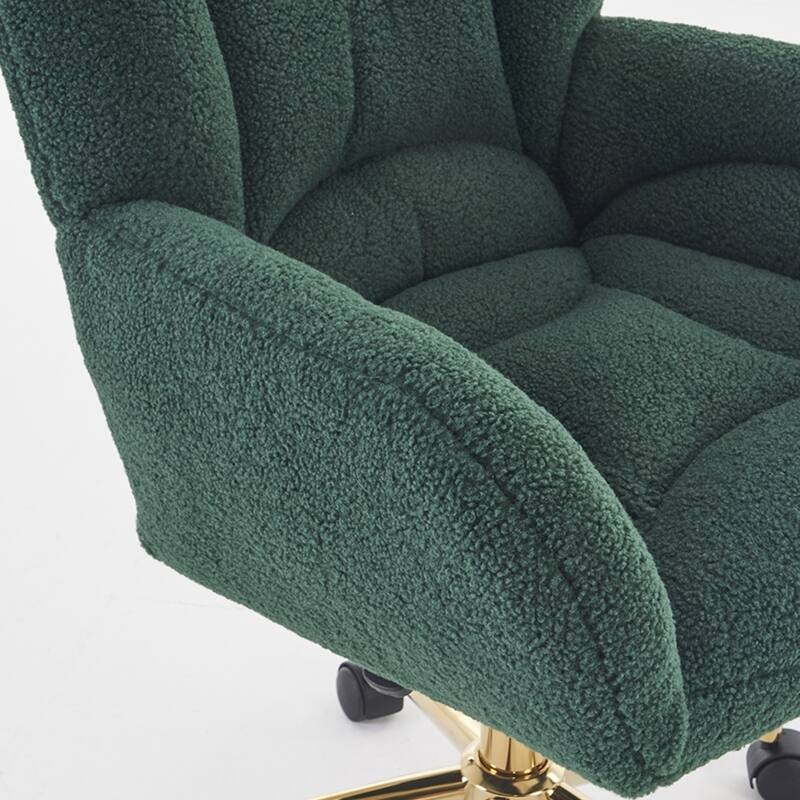 360 Swivel Fabric Home Office Chair With Gold Metal Base