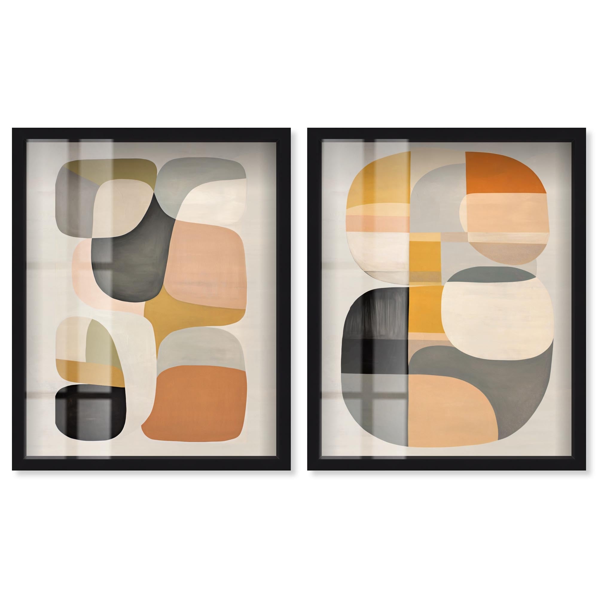 Soft Spot Abstract Room Art Set of 2 Shadowbox Print by Art Remedy