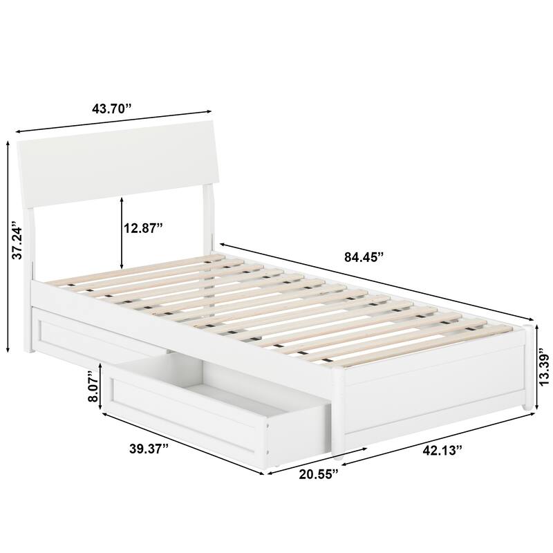 Norla Wood Platform Bed with Storage Drawers