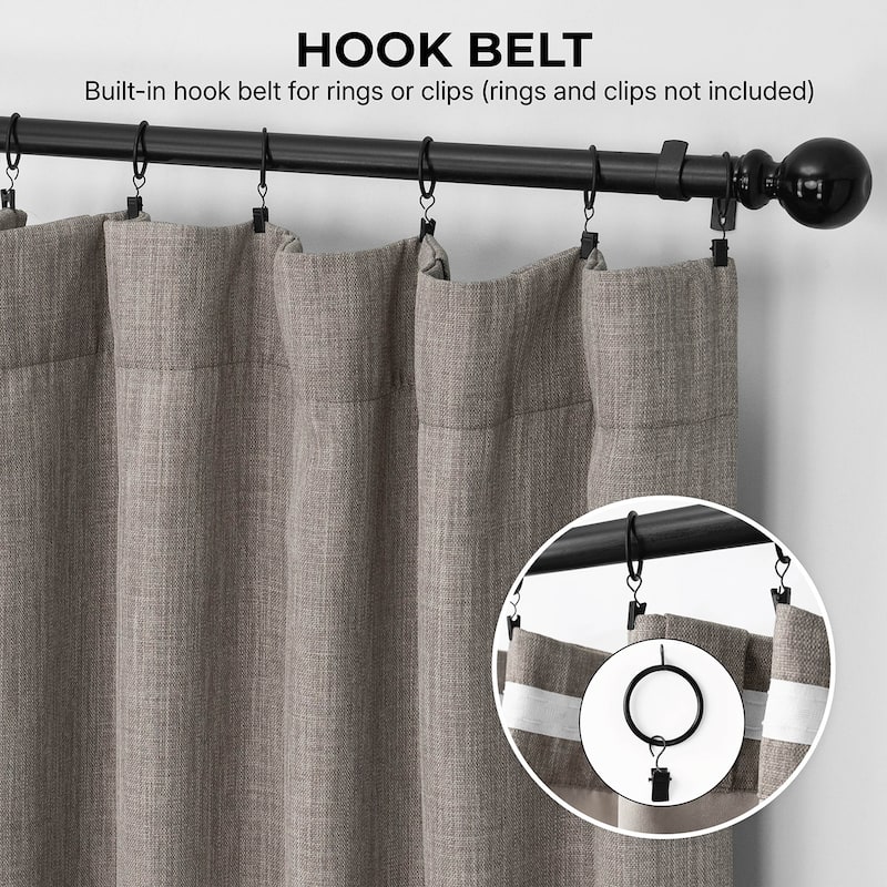 Exclusive Fabrics Textured Faux Linen Room Darkening Curtains for Bedroom & Living Room Curtains (1 Panel)