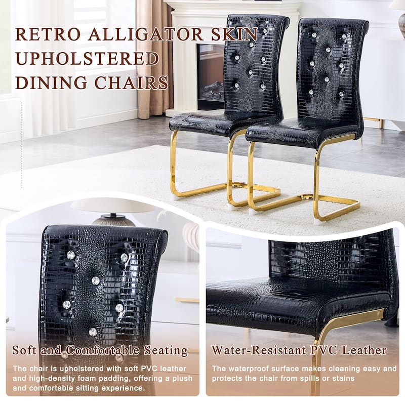 Dining Chair Black Gold Side Chair Kitchen Chair Leisure Chair Lounge Chair Office Chair Armless Chair with Metal Legs