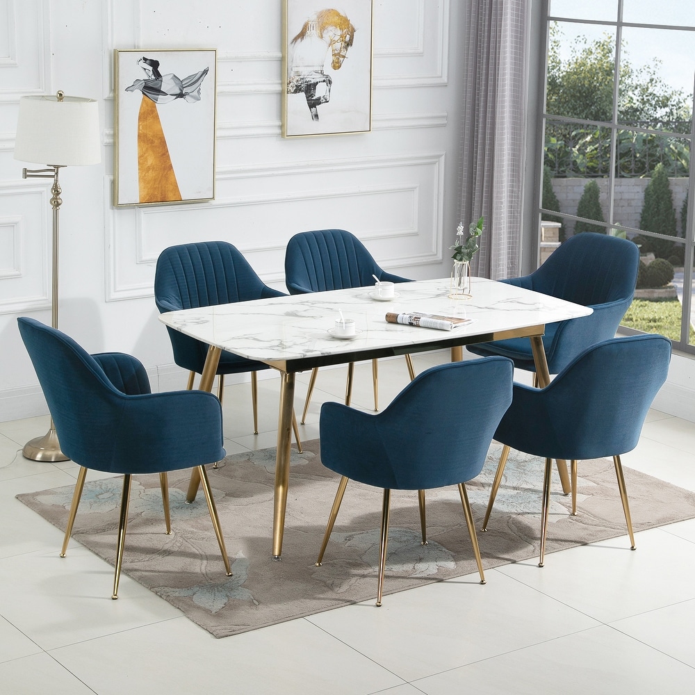 Navy dining chairs set of sales 6