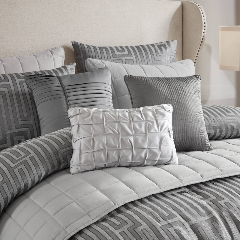 Madison Park Royce 10 Piece Luxury Jacquard Comforter Set