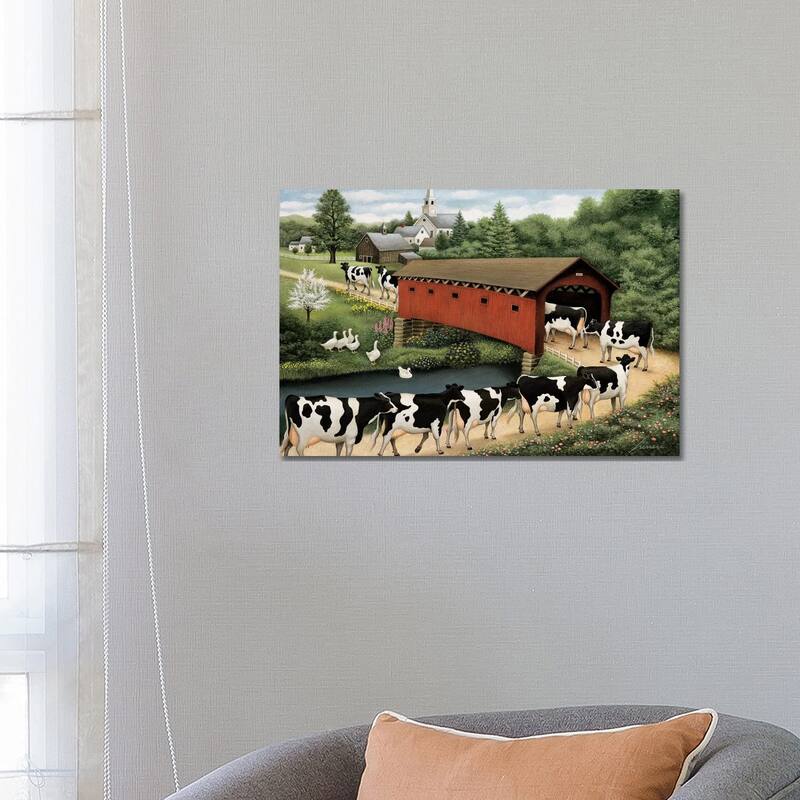 iCanvas "Cows In West Arlington" by Lowell Herrero Canvas Print - 18x26x1.5