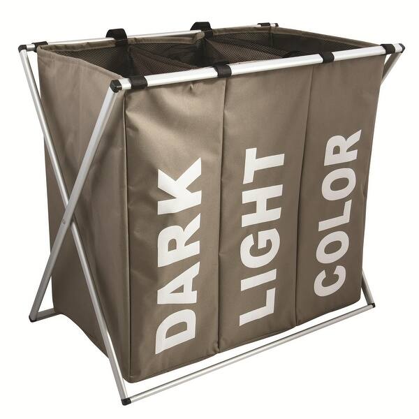 Shop Laundry Hamper Msv France Provence Three Light Brown 24 Inch Overstock 31168393