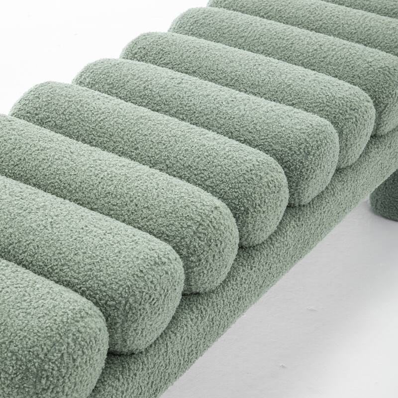 SEYNAR Modern Teddy Velvet Upholstered Rentangle Ottoman