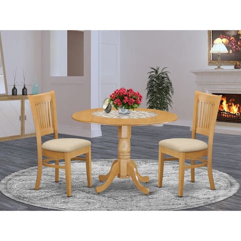 3 Pc Kitchen nook Dining set-Kitchen Table and 2 slat back Chairs (Chair Seat Options)
