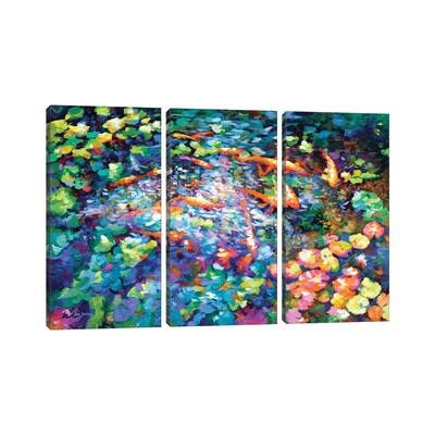iCanvas "Koi Fish And Water Lilies II" by Leon Devenice 3-Piece Wall Art Set