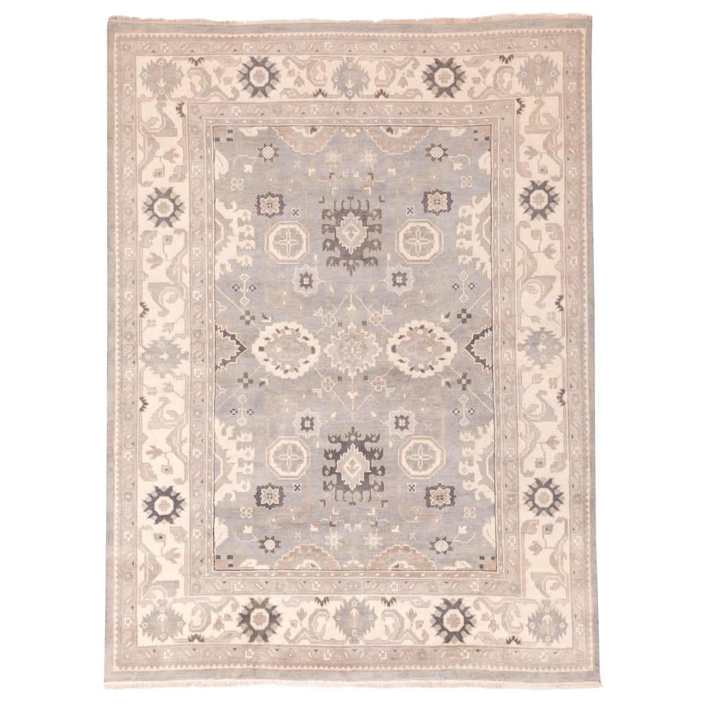 ECARPETGALLERY Hand-knotted Royal Oushak Grey, Sage Wool Rug - 9'1 x 12'1