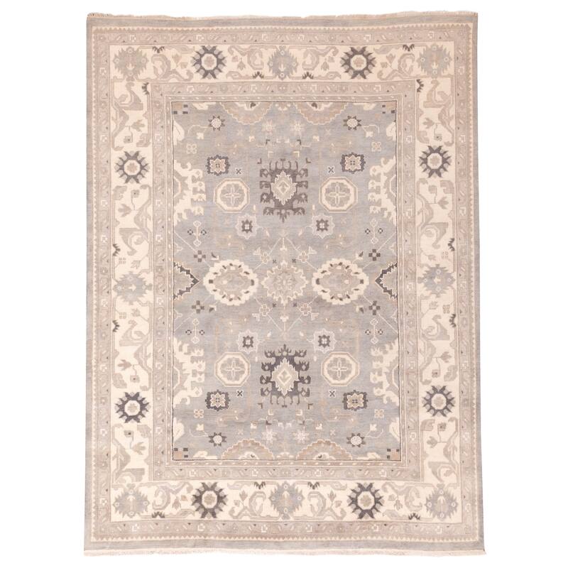 ECARPETGALLERY Hand-knotted Royal Oushak Grey, Sage Wool Rug - 9'1 x 12'1