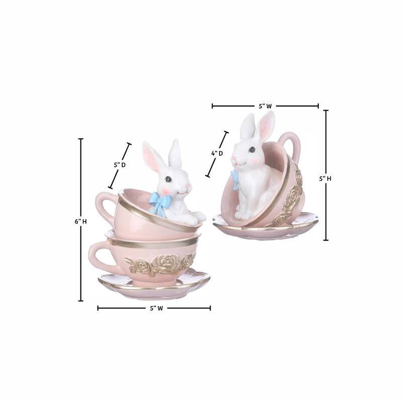 5-6" Resin Teacup Bunny