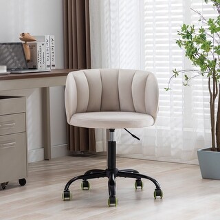 360 Degree Swivel Velvet Leisure Office Chair With Rolling Wheels - Bed ...