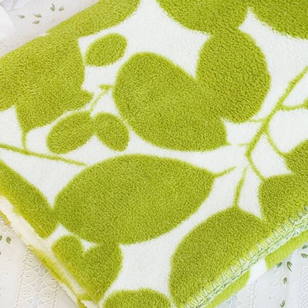 Green Leaves Japanese Coral Fleece Baby Throw Blanket (26 by 39.8 inches) Bed Bath & Beyond
