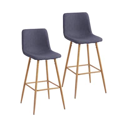 Porthos Home Eila Bar Stools Set of 2, Fabric Upholstery, Metal Legs