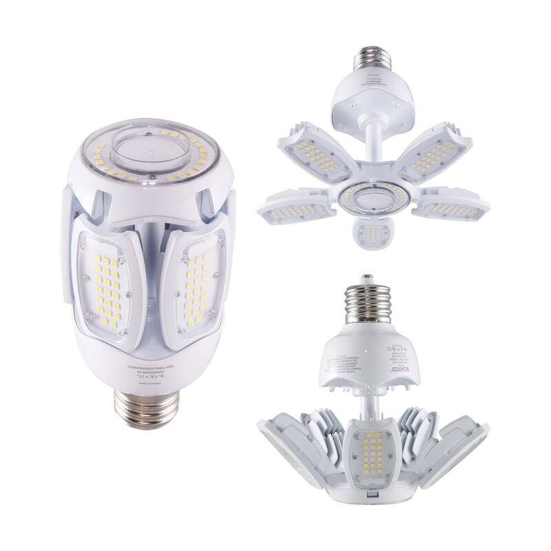 40 Watt LED HID Replacement 2700K Mogul Extended Base Adjustable Beam Angle 100-277 Volts - Clear