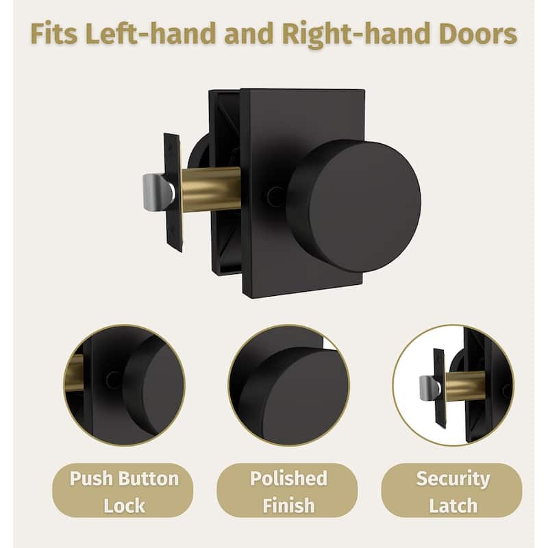 Mega Handles LAURA Privacy Door Knob | Keyless, Reversible, Heavy-Duty Smooth Lock for Hallway, Closet, Bathroom