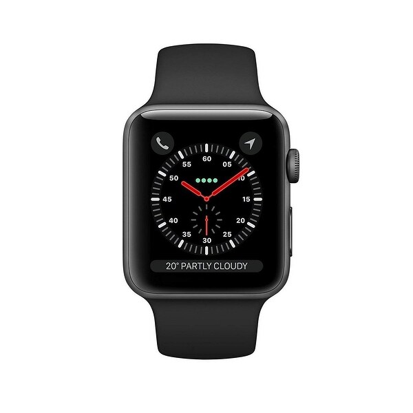 space gray watch with white band