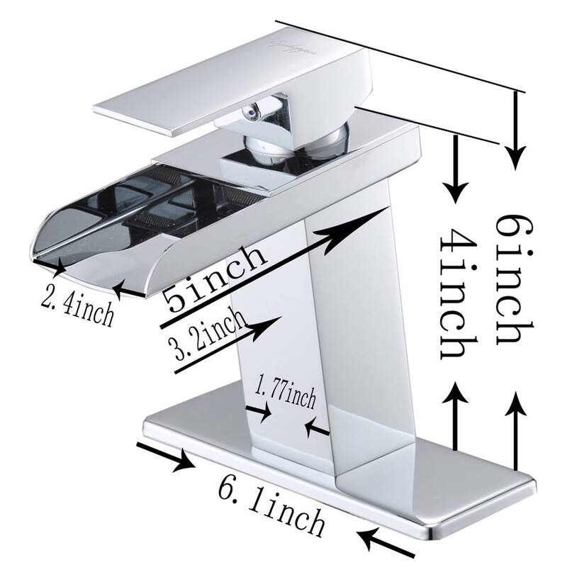 Waterfall Bathroom Sink Faucet Single Handle Bathroom Faucets One Holes Modern Basin Vanity Mixer Taps With Valve