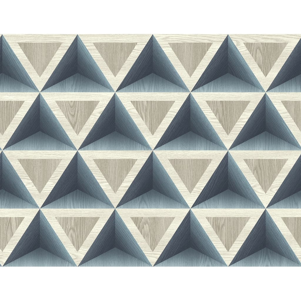 Seabrook Designs Faux Wood Geometric Unpasted Wallpaper