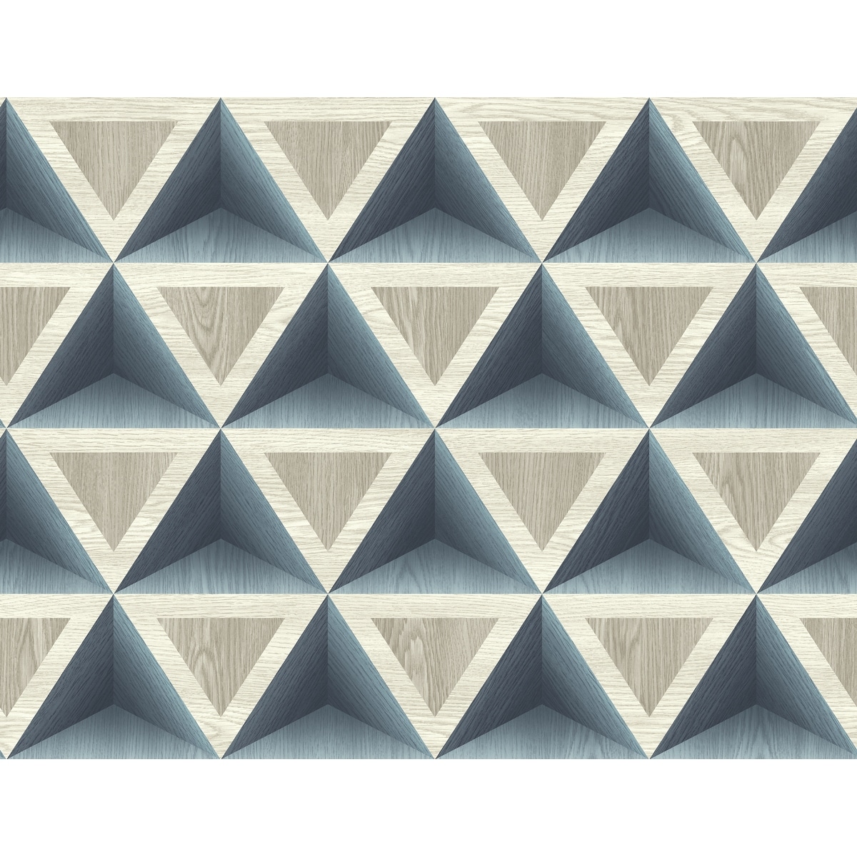 Seabrook Designs Faux Wood Geometric Unpasted Wallpaper