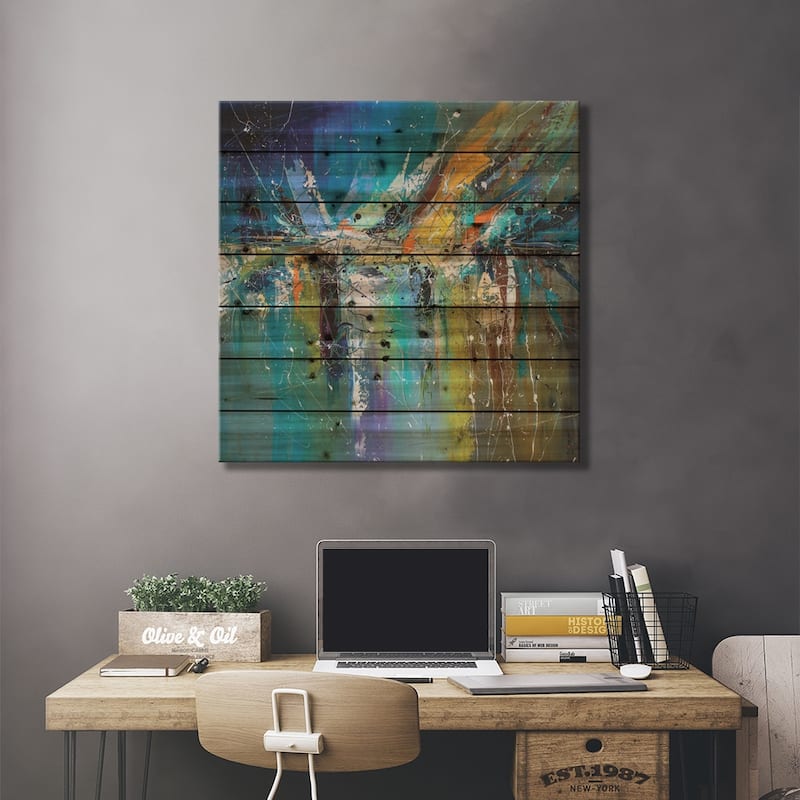 Polar Night's Mystery Print On Wood by KuptsovaArt - Multi-Color