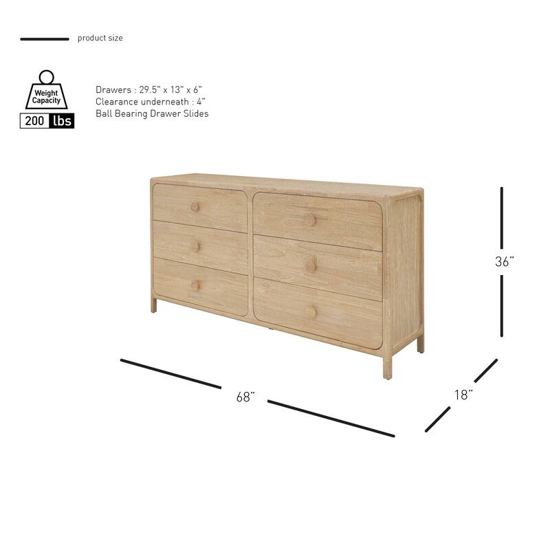 NPD Furniture Hansville Dresser 6 Drawers