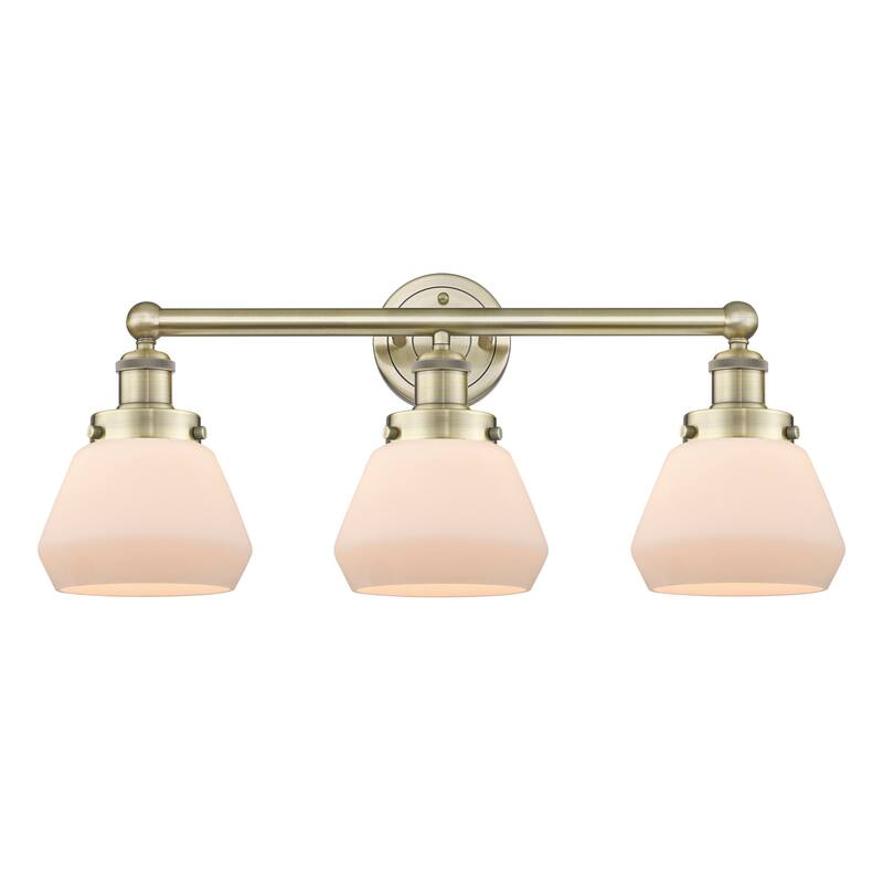 Innovations Lighting 616-3W-10-25 Fulton Vanity Fulton 3 Light 25" - Antique Brass / Matte White