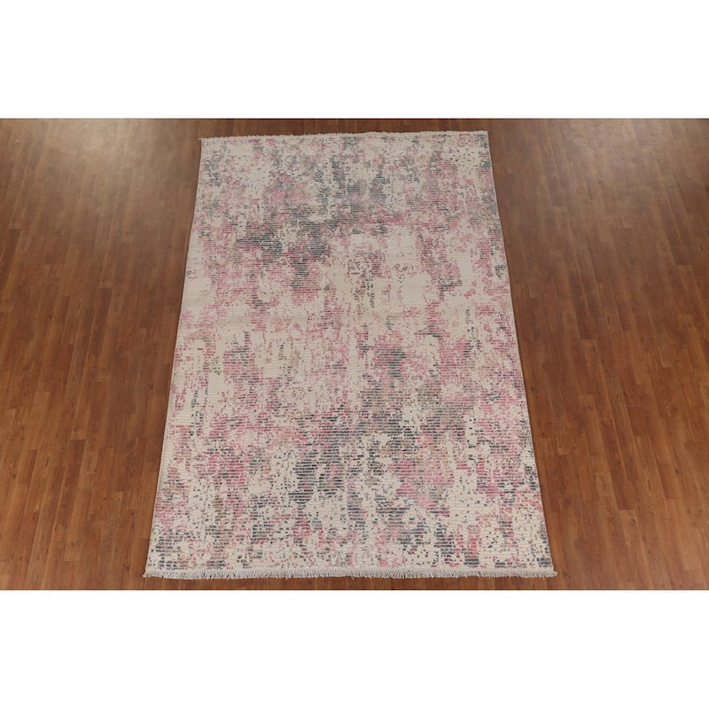 Abstract Area Rug Handmade Modern Wool Carpet - 6'6"x 9'8"