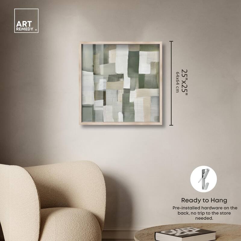 Pale Jade Green I Shadowbox by Art Remedy
