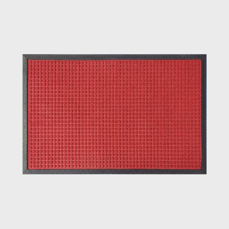 A1HC New Durable and Versatile Polypropylene Rubber Door Mat All Weather Inside Outside Door Mat - 24"x36" - Red