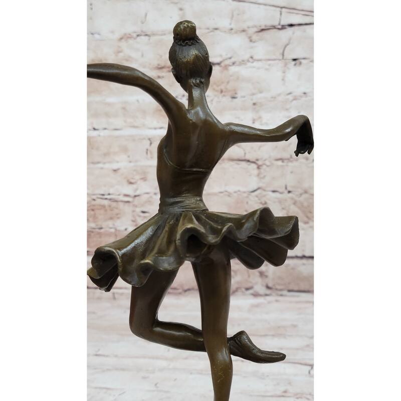 Hot Cast Bronze Ballerina Ballet Dancer Girl Sculpture By Milo On Marble Base