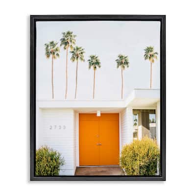 Stupell Palm Springs Orange Door Framed Floater Canvas Wall Art Design by Sisi and Seb