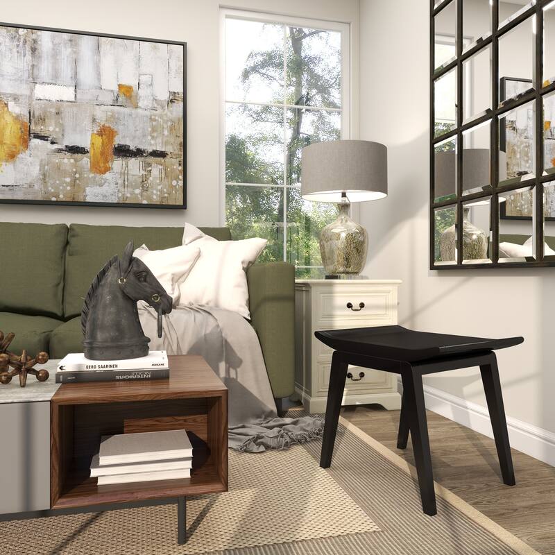 Wood Traditional Stool 17 x 19 x 15 - 19 x 15 x 17