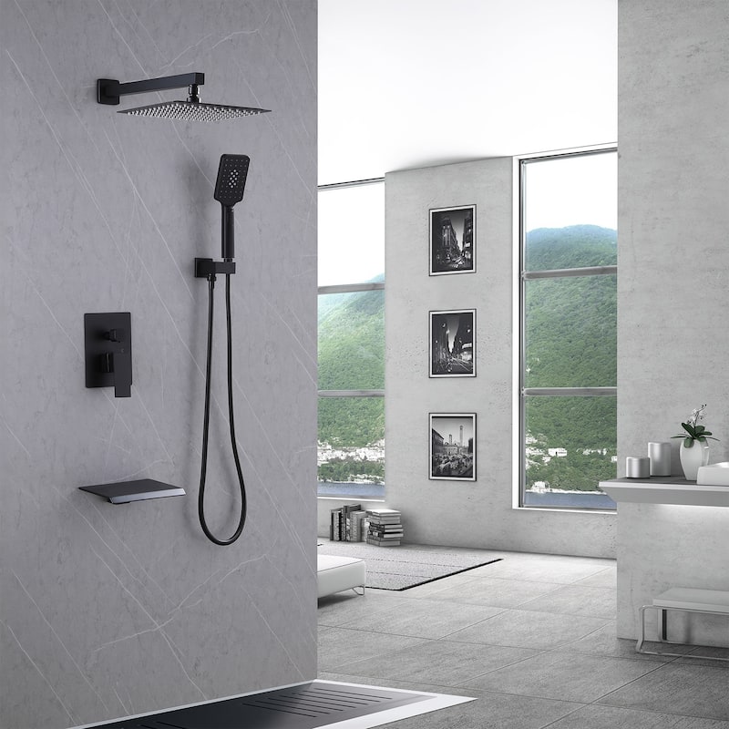 Pressure Balanced Tub And Shower Faucet With Rough-In Valve - Matte Black
