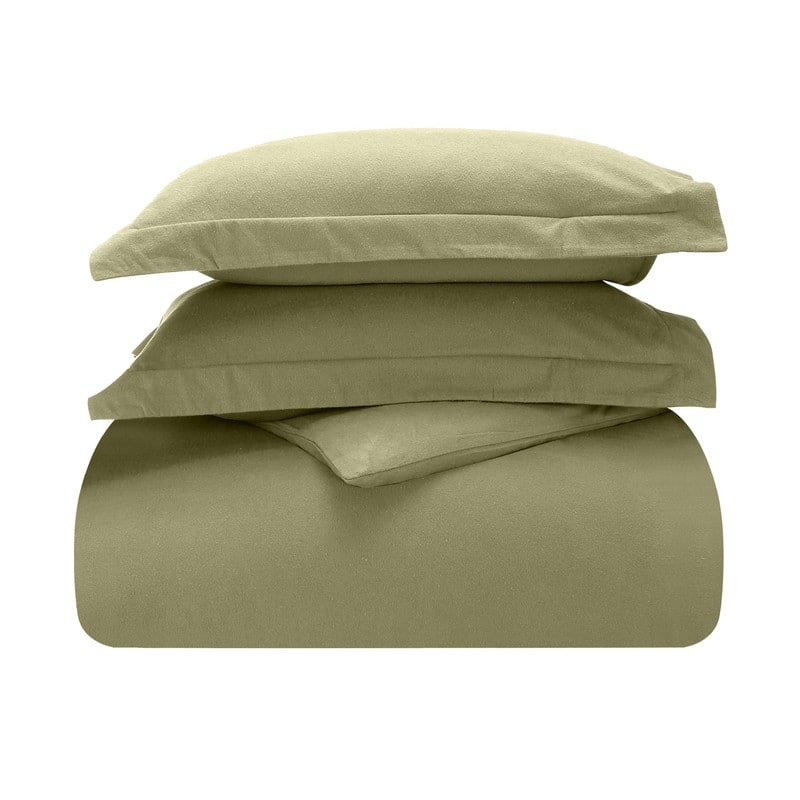 Superior Classic Solid Flannel Cotton Duvet Cover Set