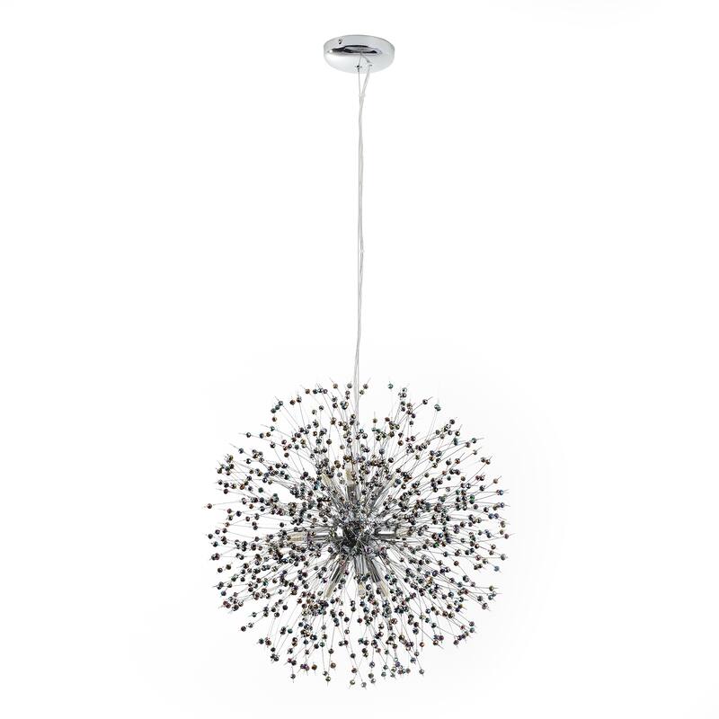 Black or Gold Modern Glam Starburst Firework Crystal Chandelier